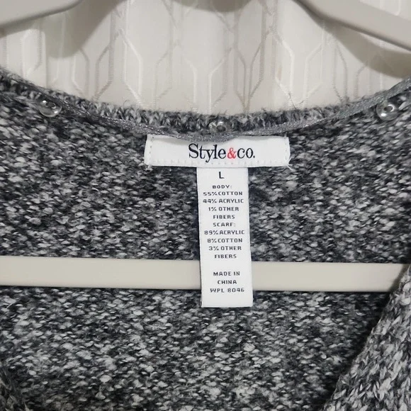 Women's Style & Co Sweater Dress with a Matching Scarf - Picture 2 of 16